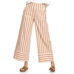 Roxy Tell Me Ok High Waist Wide Leg Linen Pants